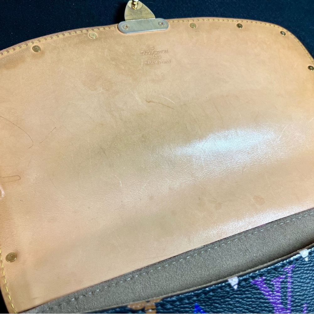 ✨Louis Vuitton✨ Vintage Limited Edition LV Murakami Sologne Saddle Bag Black EUC - Picture 10 of 16